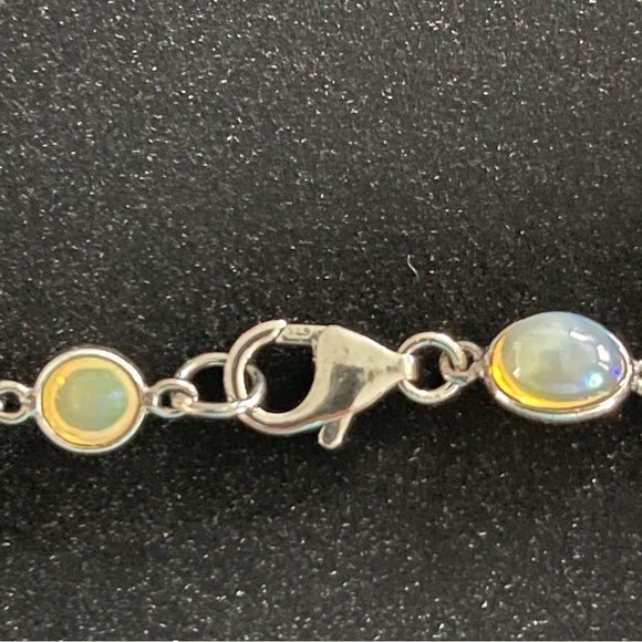 Ethiopian Opal necklace one of a kind necklace in 925 sterling silver 30” long. - Picture 11 of 13
